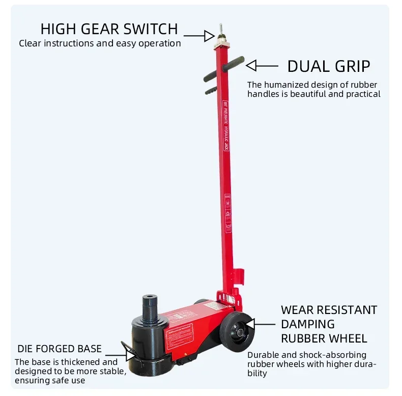 Penjualan terlaris pegangan lurus berkualitas tinggi Jack pneumatik Horizontal 80T lipat