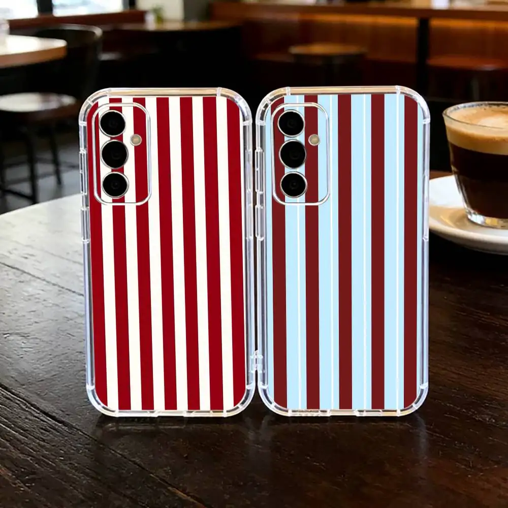 

Burgundy White Stripe Phone Case For SamsungA10,12,20,21S,30,31,40,50,51,52,70,71 Transparent Cover