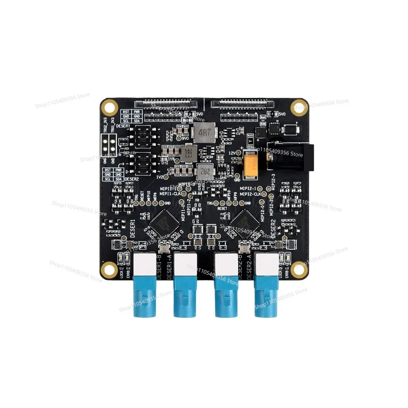 For Expansion Board for 4-way Camera with MAX9296 High Speed, Low Latency, Compatible with Raspberry Pi 5 Main Board