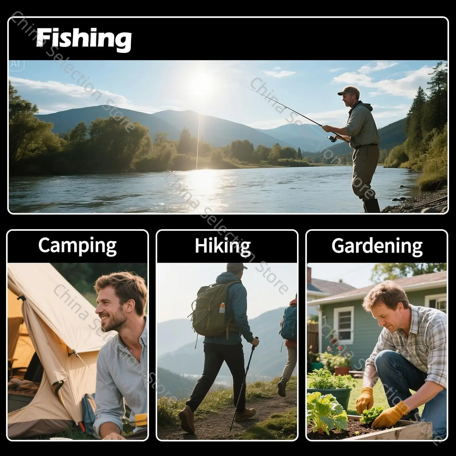 قبعة مروحة تعمل بالطاقة الشمسية للرجال لتسلق الجبال في الهواء الطلق وصيد الأسماك ومراقبة بالأشعة فوق البنفسجية قبعة صياد السمك مع مروحة