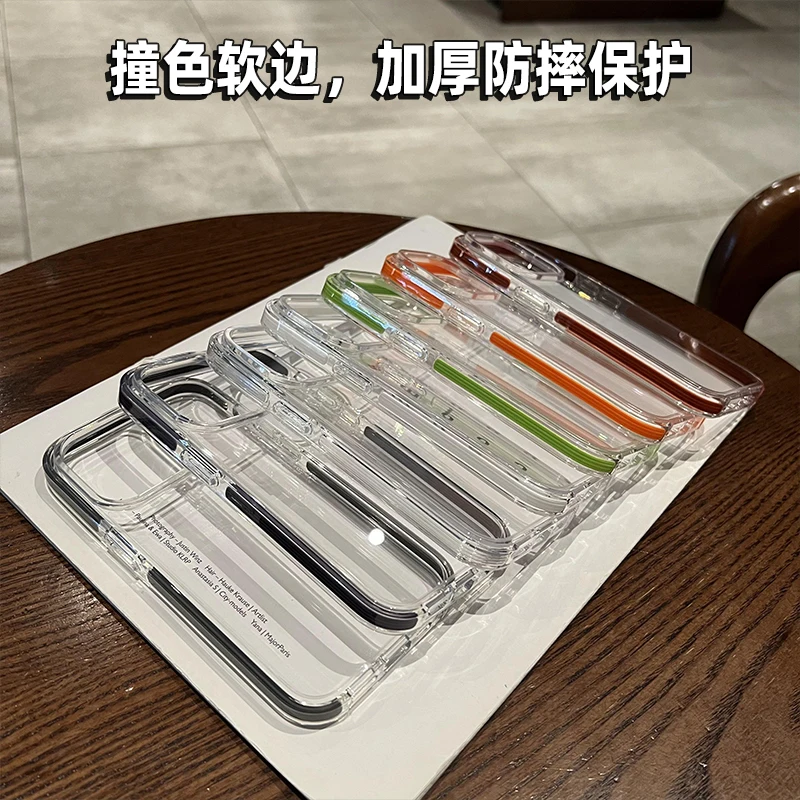 For iPhone 16 Pro Max Case Built-in Thick Airbag Minimalist Transparent Premium Acrylic Cover Compatible with iPhone 15 14 view 6