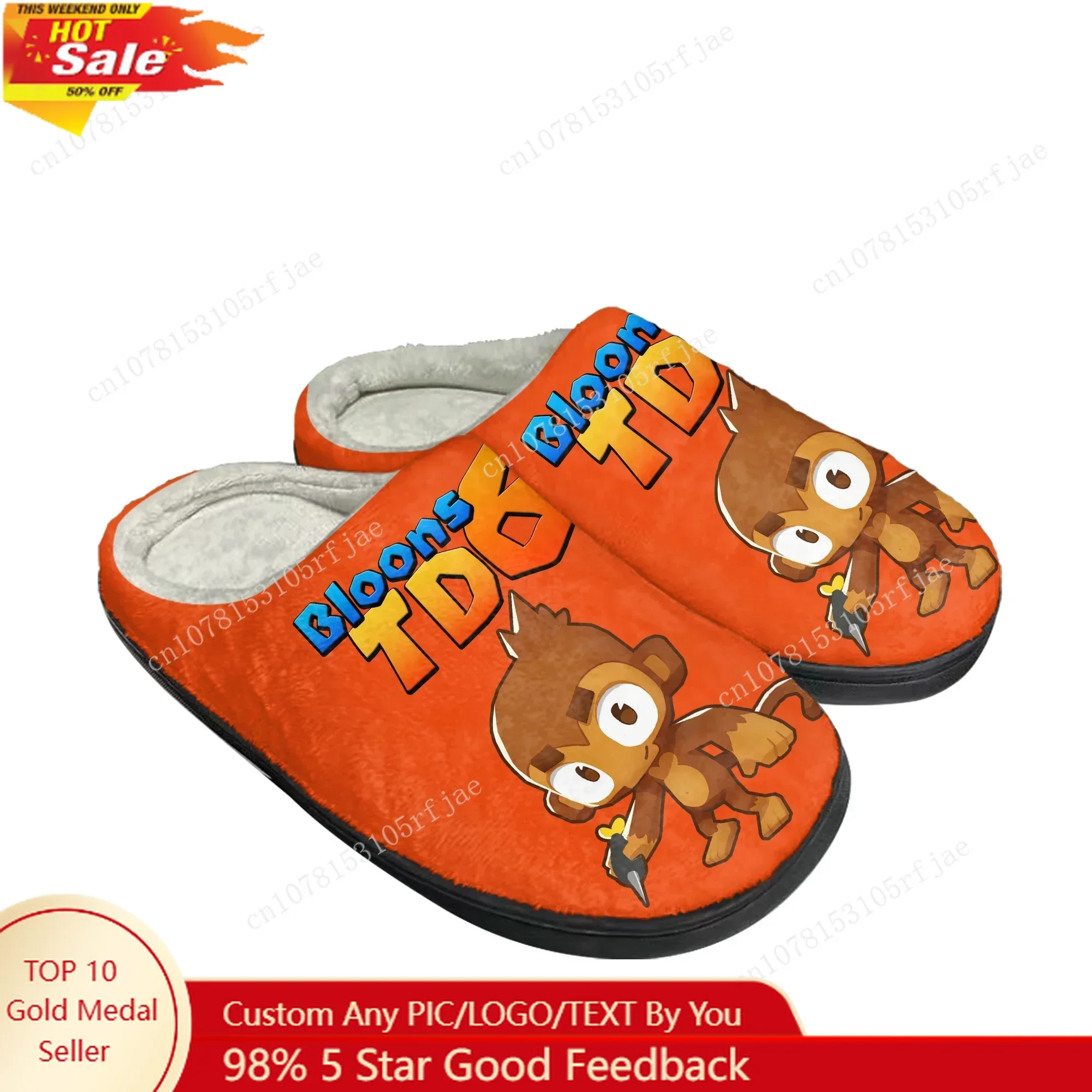 

Bloons TD 6 Custom Home Cotton Slippers Anime Cartoon Game Mens Womens Plush Bedroom Casual Keep Warm Shoes Tailor Made Slipper