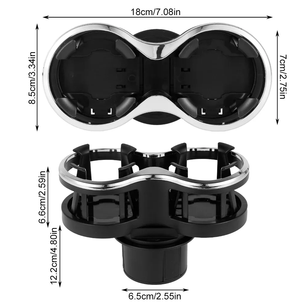 1PC 2-in-1 Universal Car Cup Holder, Easy to Modify for Stable Cup Fixation in Vehicle Interior