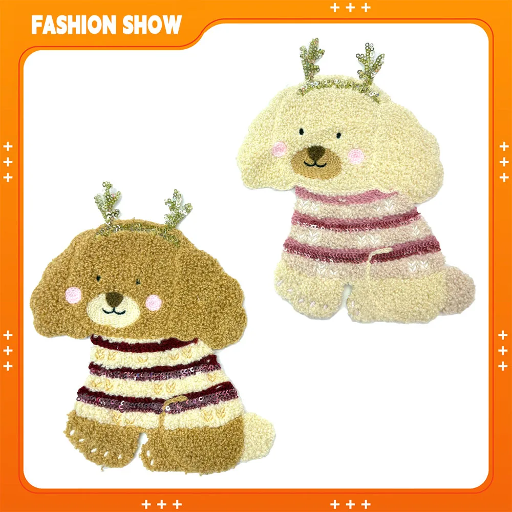 

Chenille Dog Embroider Cloth Patch, Hand-Sewn Decorative Patch, Children's Clothing/T-Shirt/Hat/Sweatshirt DIY Accessories