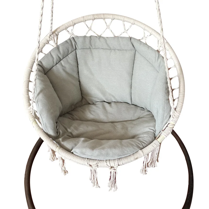 Linen Hanging Basket Cushion Cushion Swing Single Sofa Cushion Household Hanging Chair Indoor and Outdoor Cradle Chair Cushion