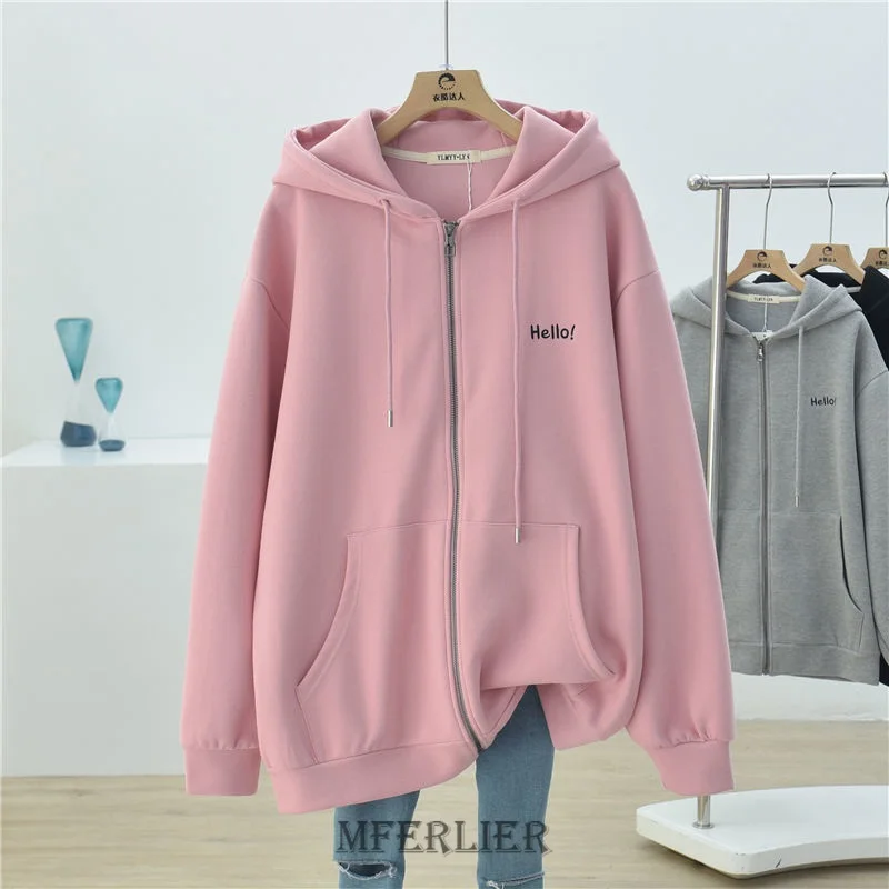 Plus Size 6XL 150kg Autumn Thin Jacket Coat Women Hoodies Streetwear Harajuku Zipper Coat Large Size Women Clothing