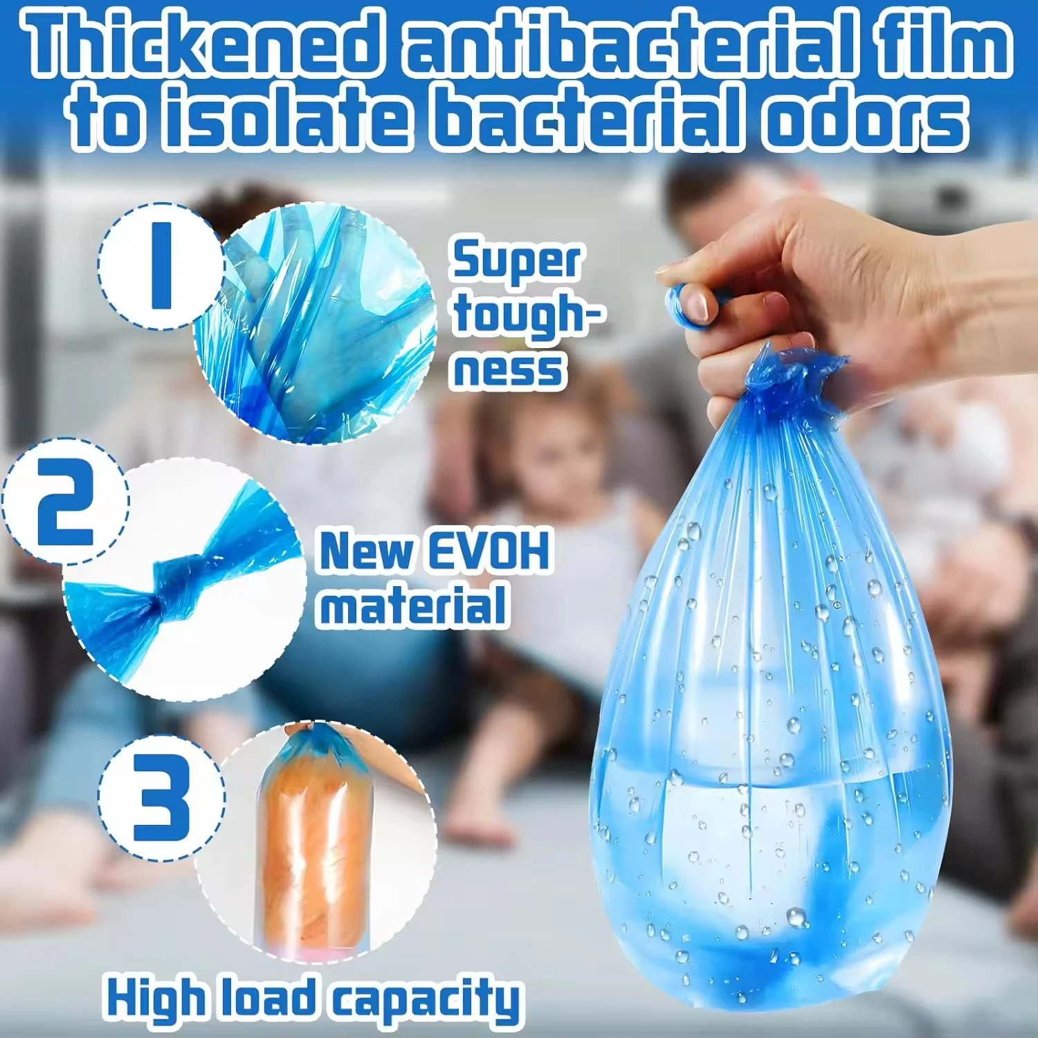 1/5/10 pçs azul fralda balde recargas sacos para angelcare lixo para sangenic tommee tipee para torção & click para genie para munchkin