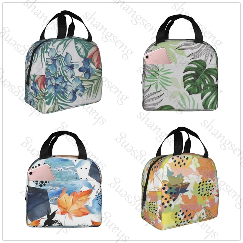 

Daisies sunflowers leaves Lunch bag insulated lunch box bag students office workers carry lunchs box bag insulated Lunch Pack