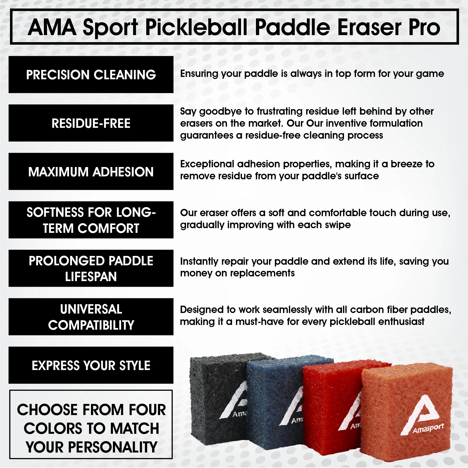 Pickleball Paddle Eraser Rubber Cleaner Elimineert resten en krassen Duurzame effectieve Pickleball-accessoires
