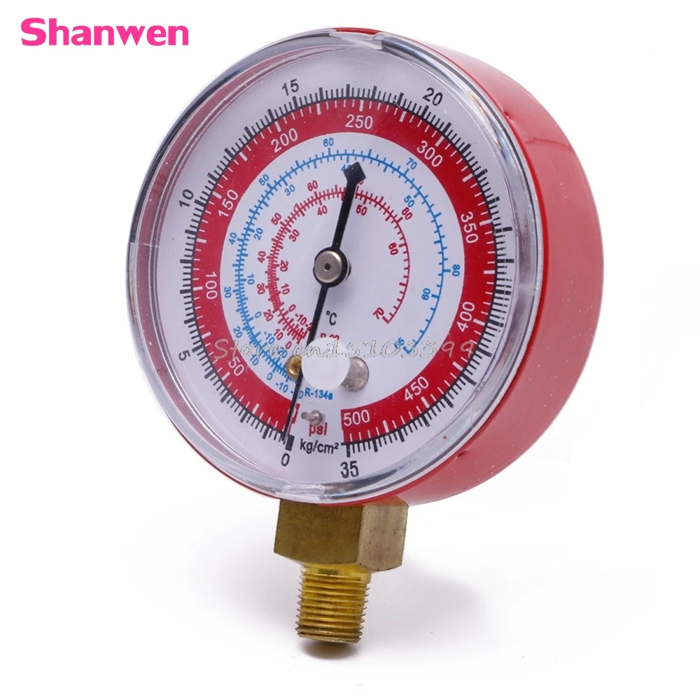 Air Conditioner R410A R134A R22 Refrigerant High Pressure Gauge PSI KPA Red Drop Ship