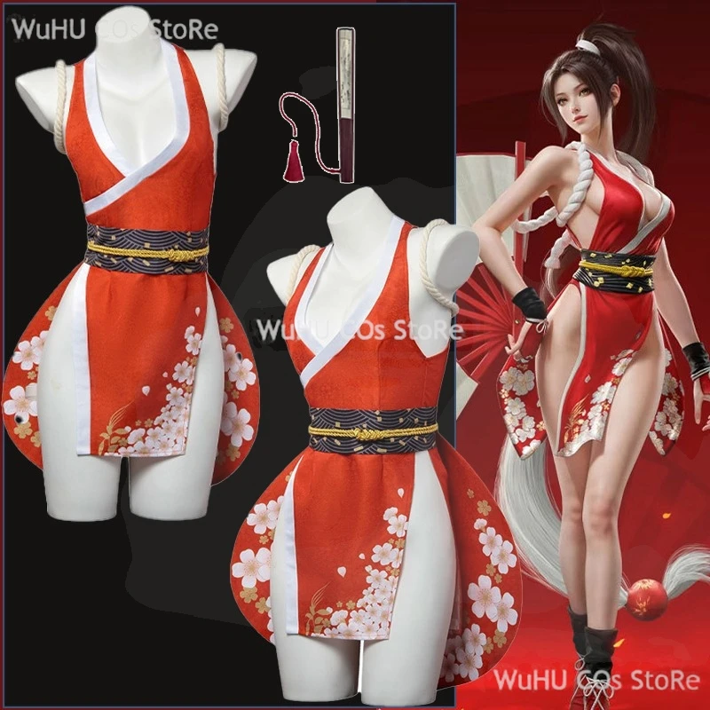 Mai Shiranui Cosplay Fantasy Game Mortal Kombat Disguise Costume Mai Shiranui Adult Women Halloween Roleplay Fantasia Clothes