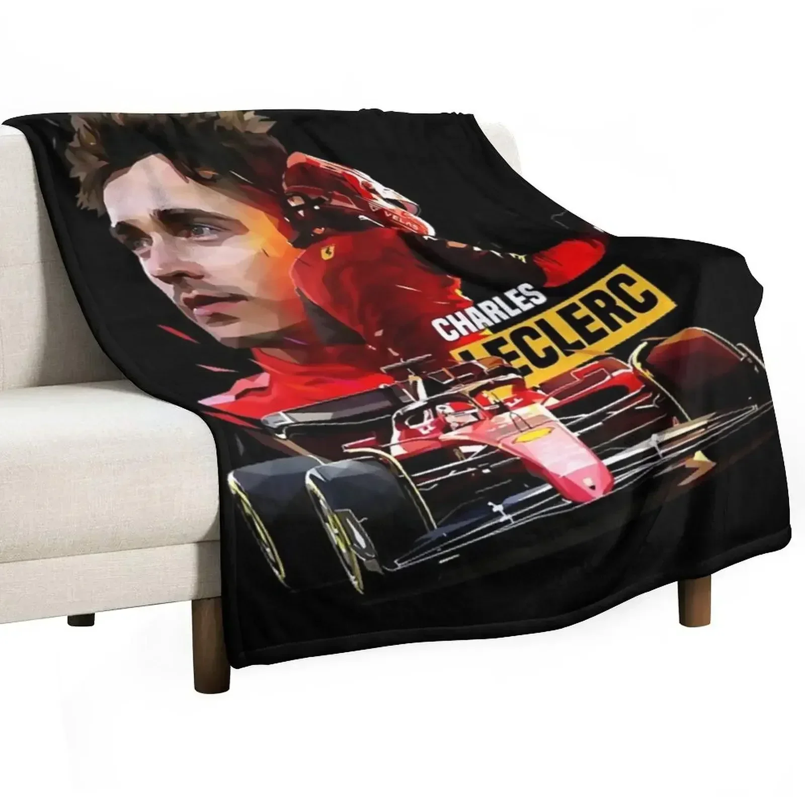 Racing Leclerc Throw Blanket Bed Fashionable Decorative Beds Decoratives decorative for sofa Large Blankets