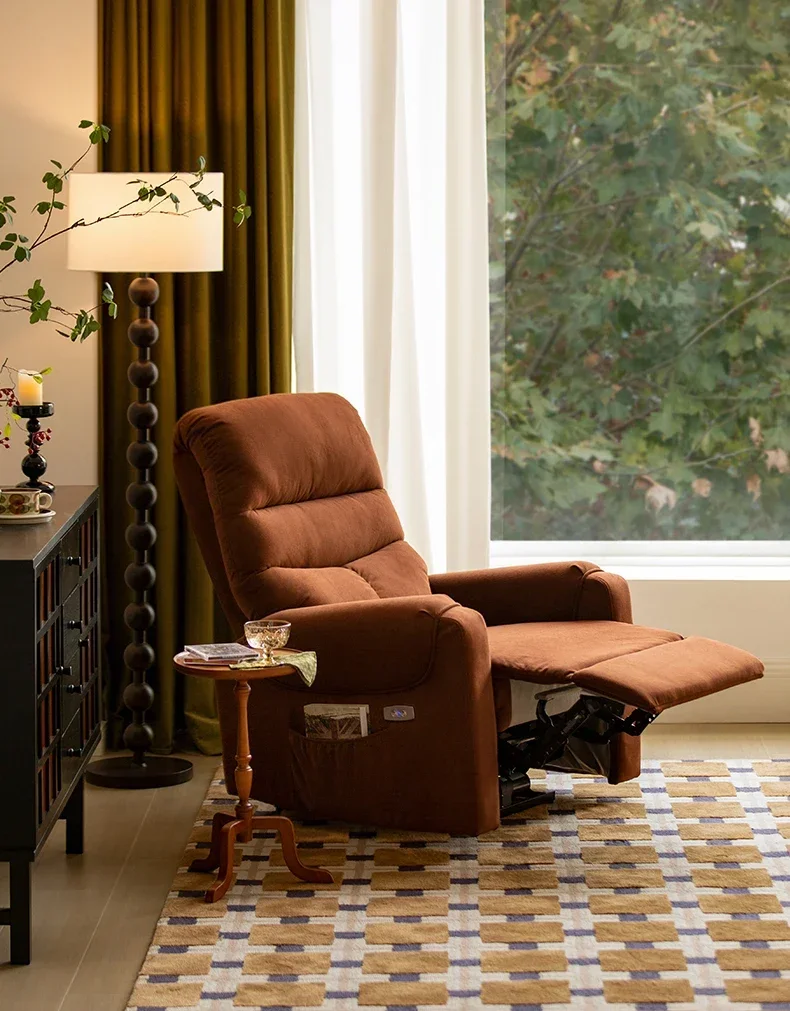 

Space Capsule Sofa Single Fabric Electric Functional Recliner Small Apartment Bedroom Lazy Sofa
