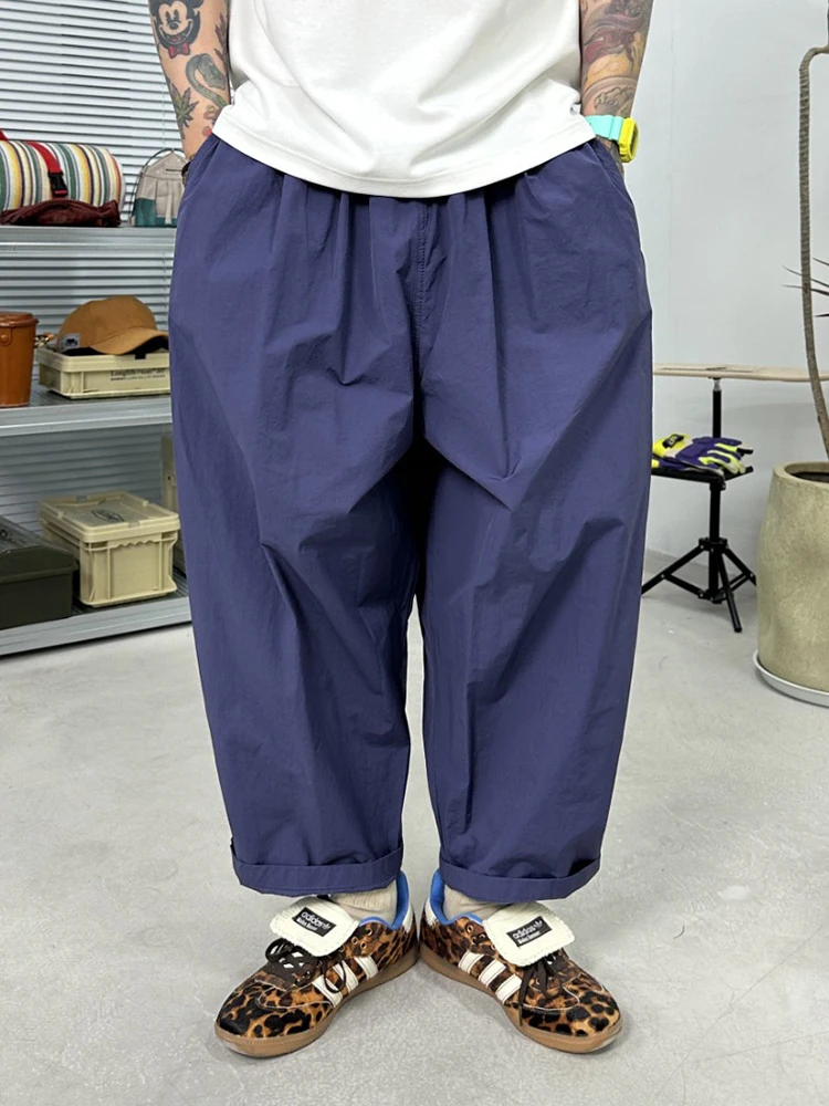 Calças de Verão Ultrinas e Respiráveis para Homens, Calças Largas de Nove Peças com Corte 3D, Secagem Rápida, Retro Versáti...