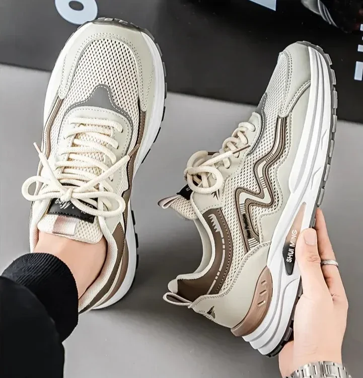 

Men's Running Sports Shoes Spring Summer Breathable Trendy Versatile Youth Casual Shoes Soft soled Anti slip Zapatillas Hombre