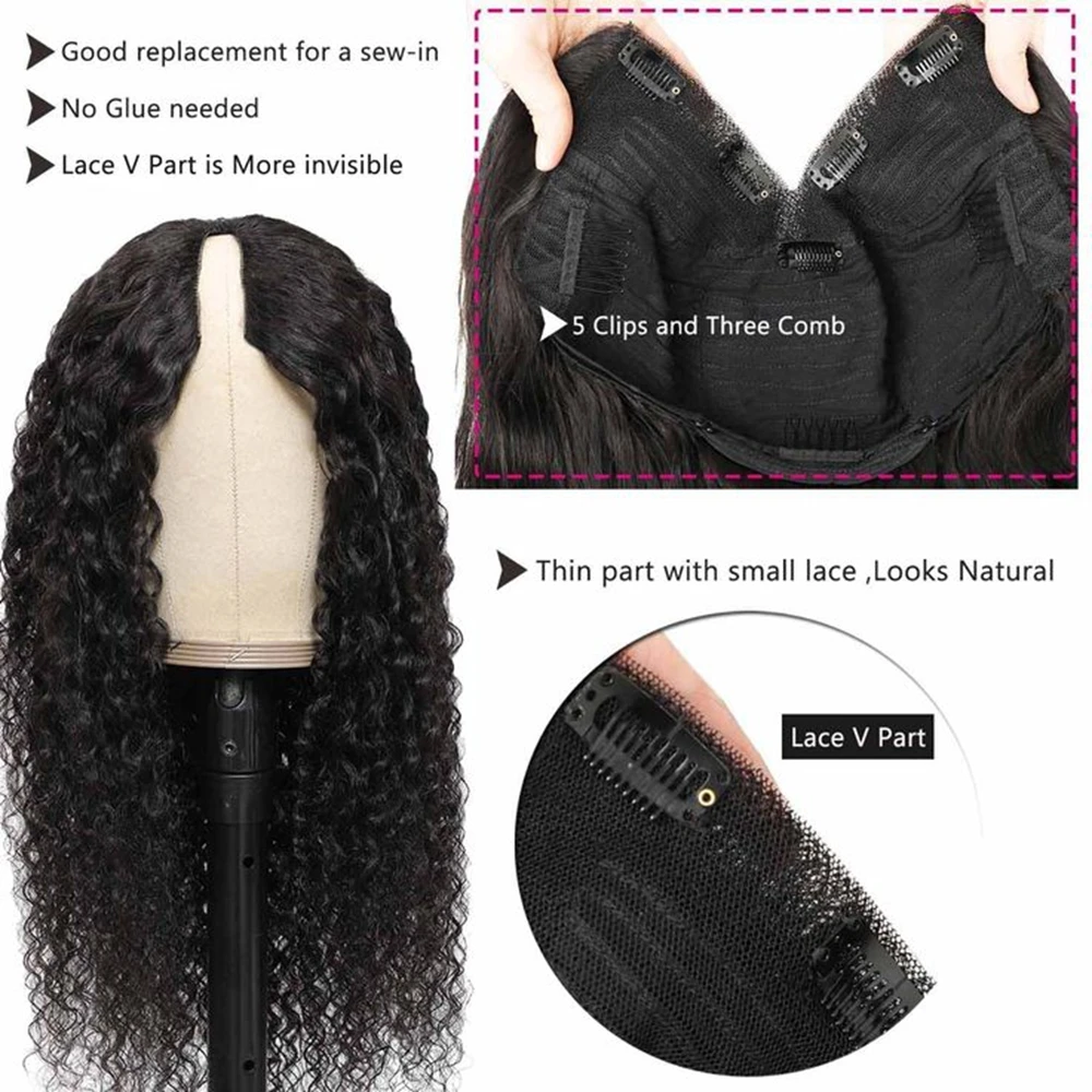 الأفرو غريب مجعد الباروكات الخام هاري 250% الكثافة الخامس جزء شعر مستعار شعر الإنسان البرازيلي غريب شعر بشري مجعد الباروكات للنساء