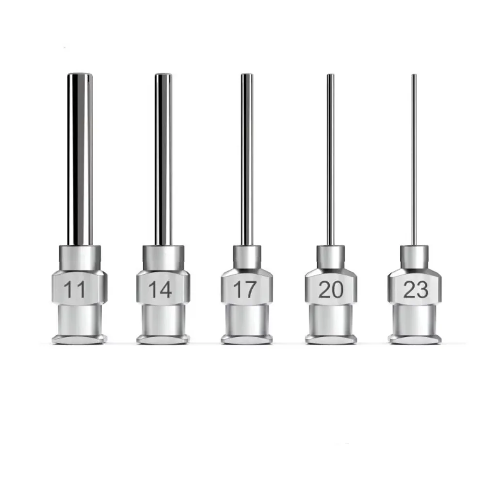 

1 Inch 25mm Stainless Steel Metal Dispensing Needle - Blunt Tip Industrial Glue Injection Needle 8G-30G