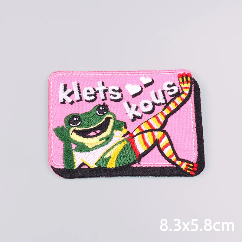 Neue gestickte Patches Oeteldonk Emblem Patch Eisen auf Patch auf Kleidung Niederlande Karneval Frosch Applikation Patches für Kleidung – Detail 20