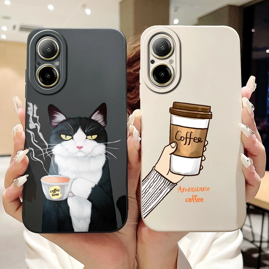 For Realme C67 4G Case RMX3890 Luxury Candy Painted Cover 6.72\'\' Soft Silicone Phone Case For Realme C67 C 67 RealmeC67 4G Shell