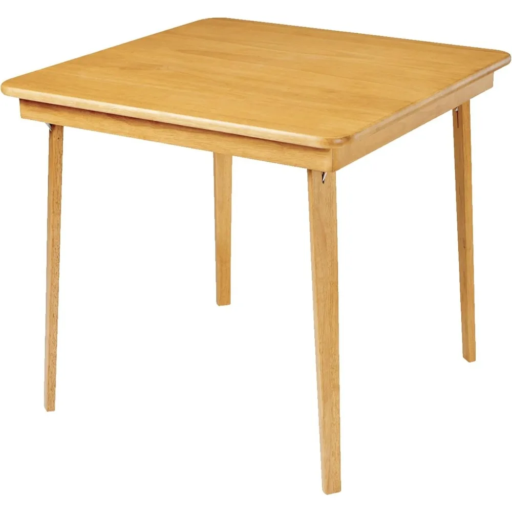 

Classic Straight Edge Solid Wood Folding Card Table, Oak Frame