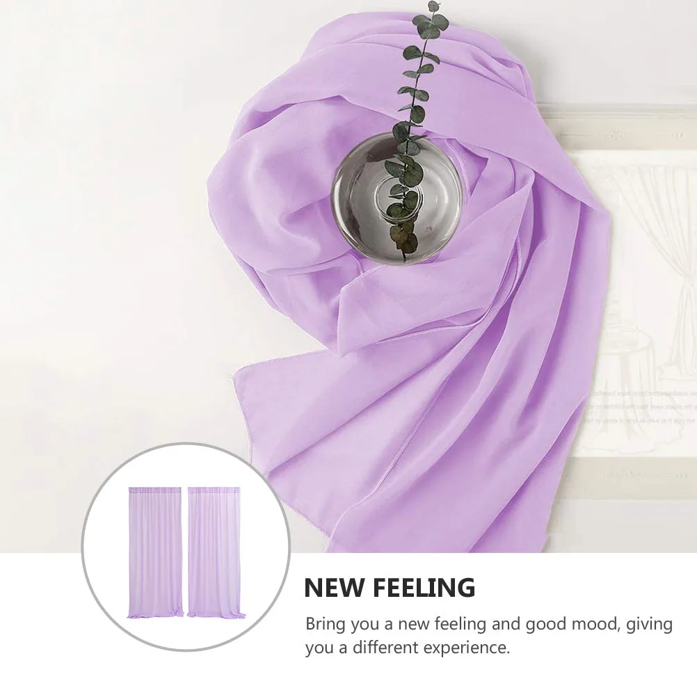 

2pcs Wedding Gauze Curtain Premium Background Yarn Decor For Party Layout Romantic Decoration Reusable Wedding Adornment