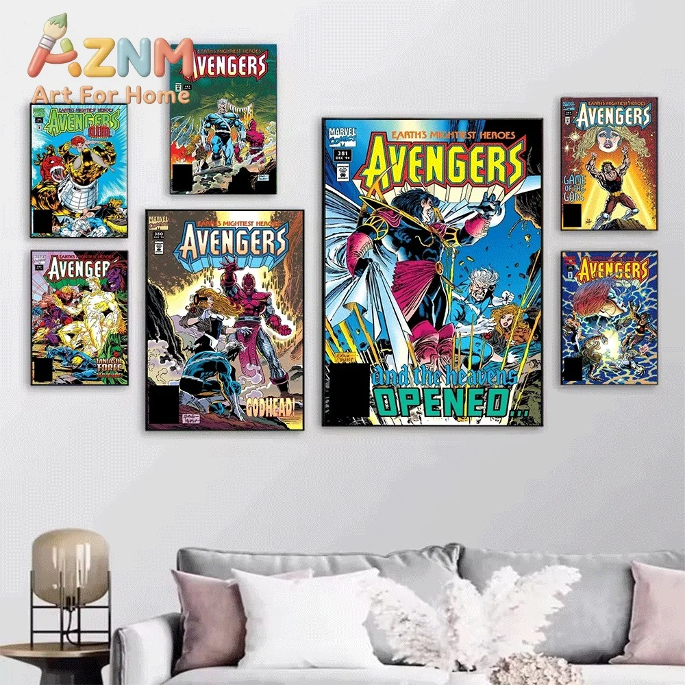 AZNM The Avengers #377 The Quick And The Dead Comic Canvas Wall Art No Frame Vintage Superhero Print Poster Home Decor