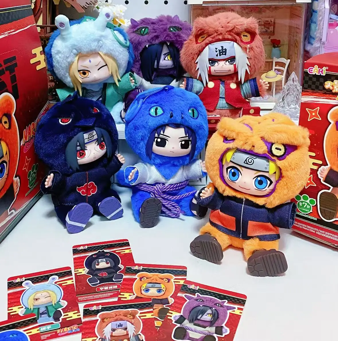 

EAKI Genuine Naruto Sit Party V2 Series слепая коробка плюшевый брелок модный настольный орнамент коробка-сюрприз для девочки и мальчика подарок