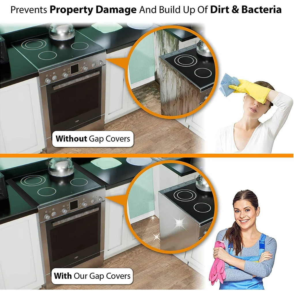 

Крышка стойки плиты, силиконовая варочная панель, герметичная полоса, термостойкая защита для кухонной плиты, белая, 1 шт., 25 дюймов