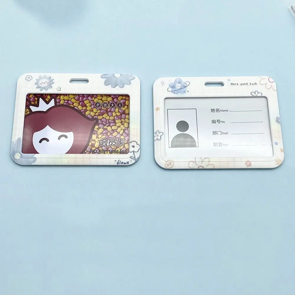 

ID Card Cover Bus Card Holders For Women Cartoon Card Case Card Access Control Fresh Flower Card Holders Card Storage Cover