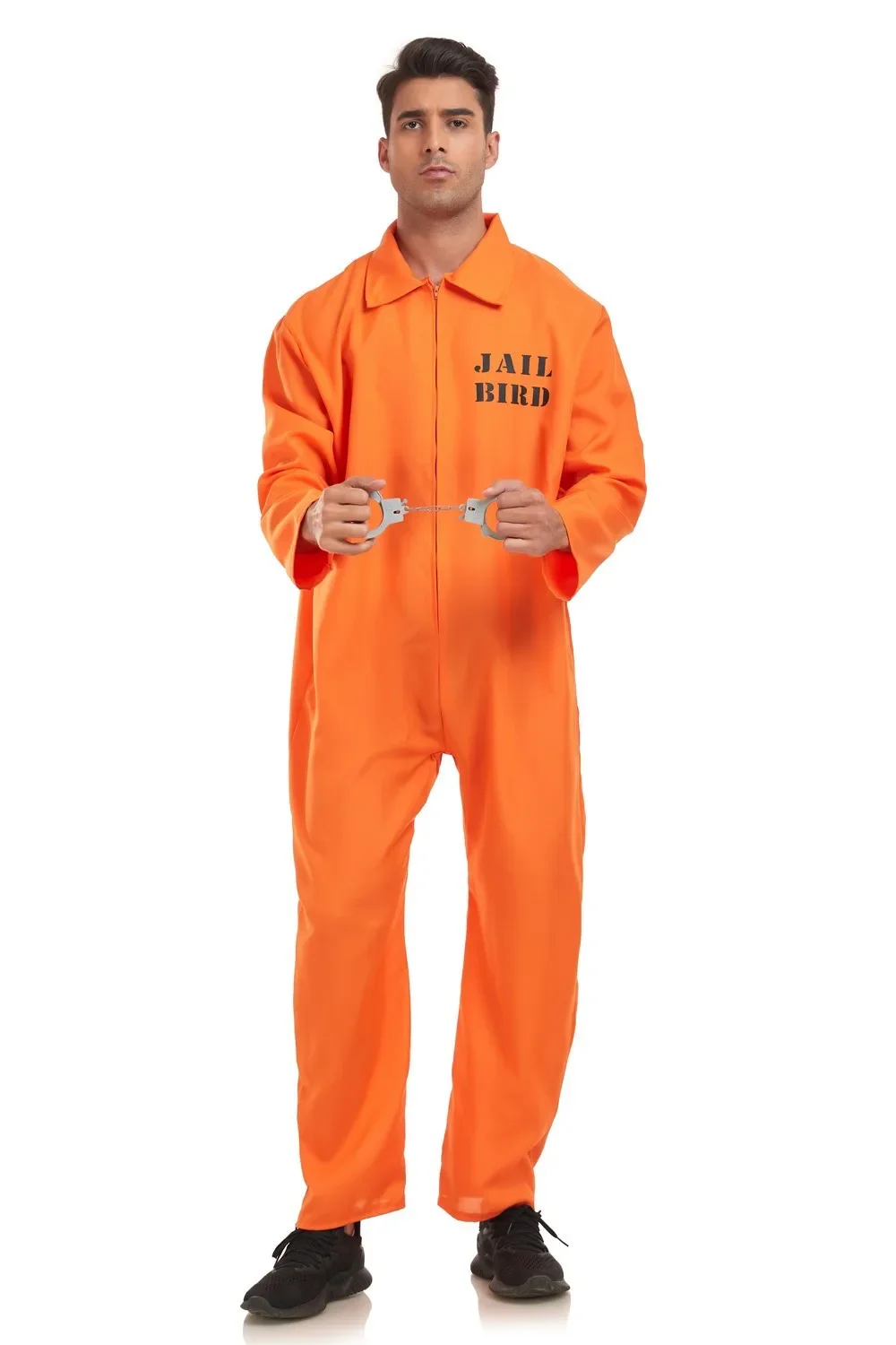 Halloween Adult Prisoner Cosplay Costumes Men's Orange Jumpsuit