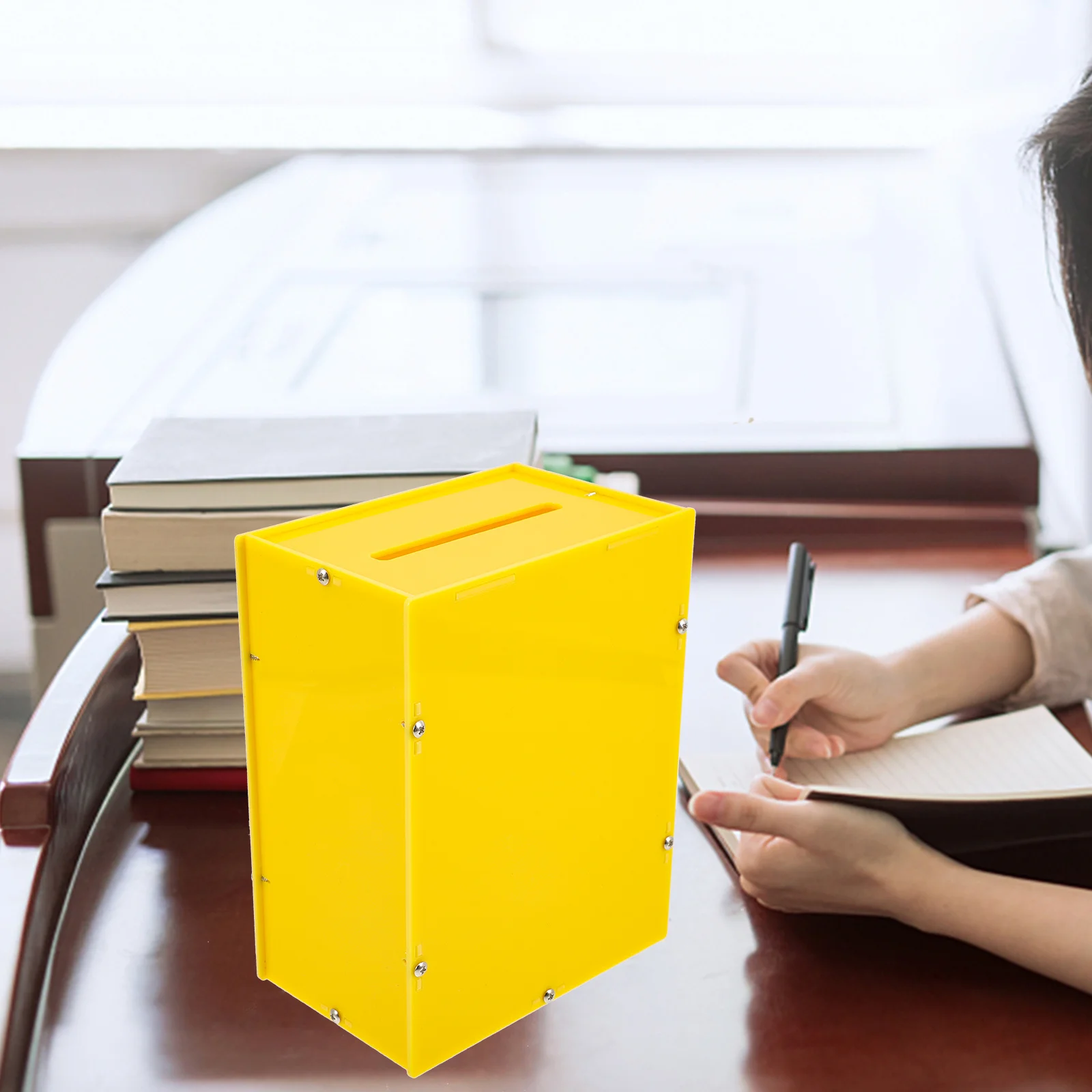 

Acrylic Ballot Box Voting Ticket Container Small Size Lockable Slot Wall Mount Office Donation Suggestion Envelope Fundraising