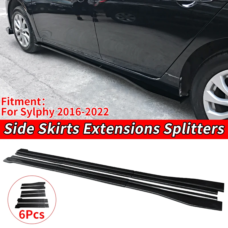 

Car Side Skirts Winglet Extensions Splitters Body Apron Lip Rocker Splitter Diffuser Body Kit Gloss Black For Sylphy 2016-2022