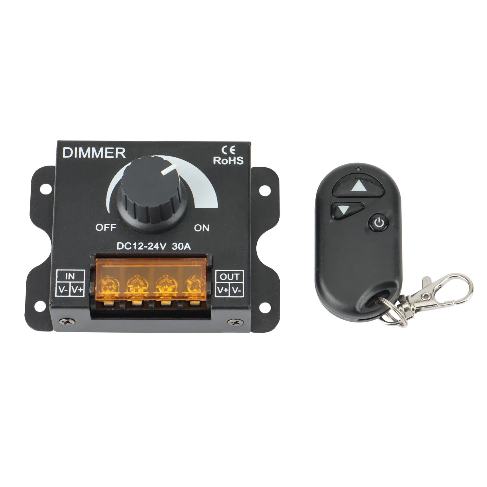 ABGG-DC 12V-24V LED Light Dimmer Wireless 3 Keys RF Remote Control 30A 360W Dimmer For Single Color LED Strip Light
