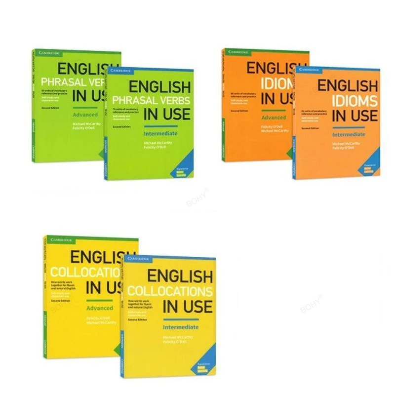 Cambridge English Vocabulary Book, Impressão a Cores, Intermediário e Avançado, 3 Livros, em Uso, Colocação, expressões idiomáticas, Verbos, Intermediário