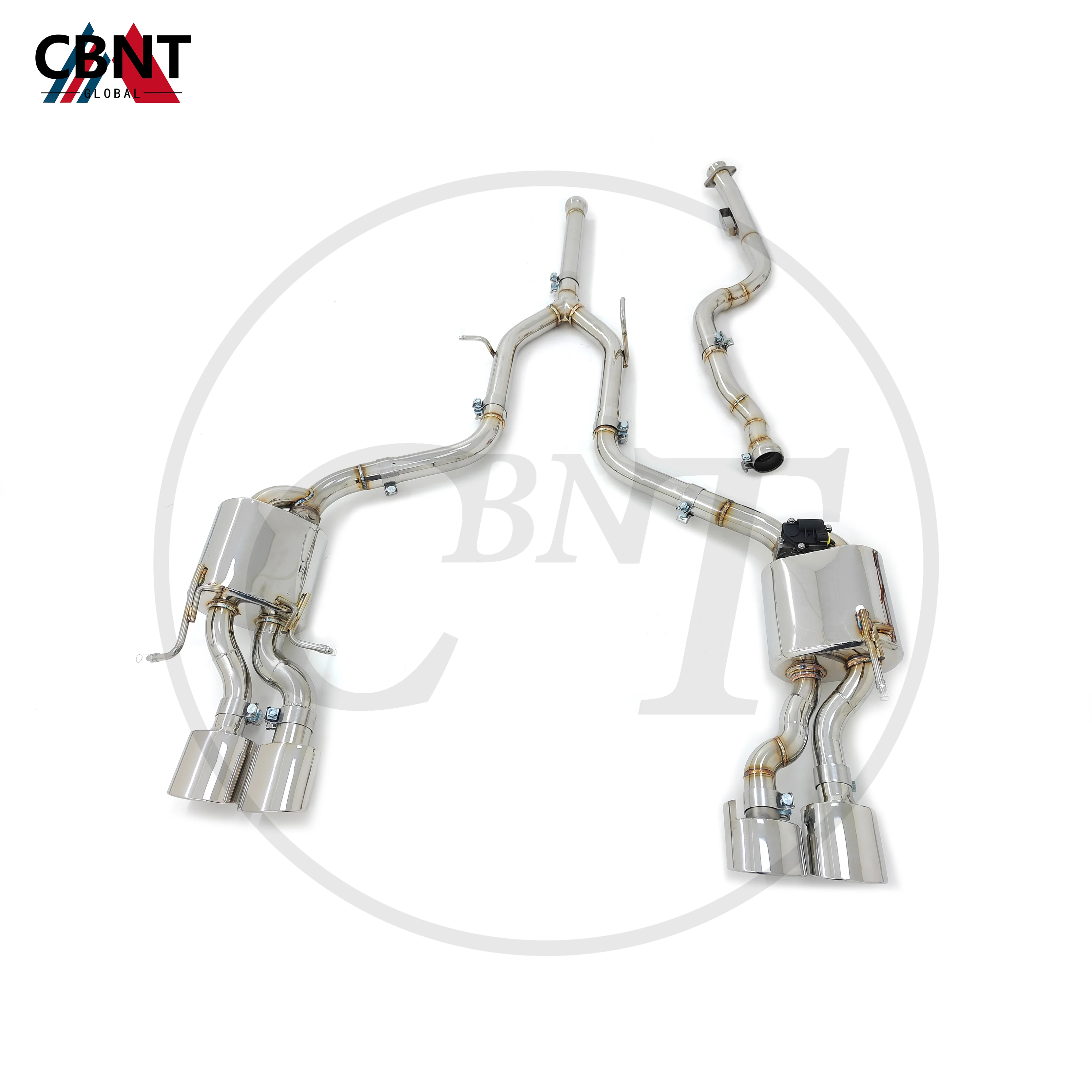 CBNT Catback with Valve Muffler & Front Pipe for Mercedes Benz C63 AMG W204 C180 C200 C250 2008-2014 SS304 Valved Exhaust-pipe