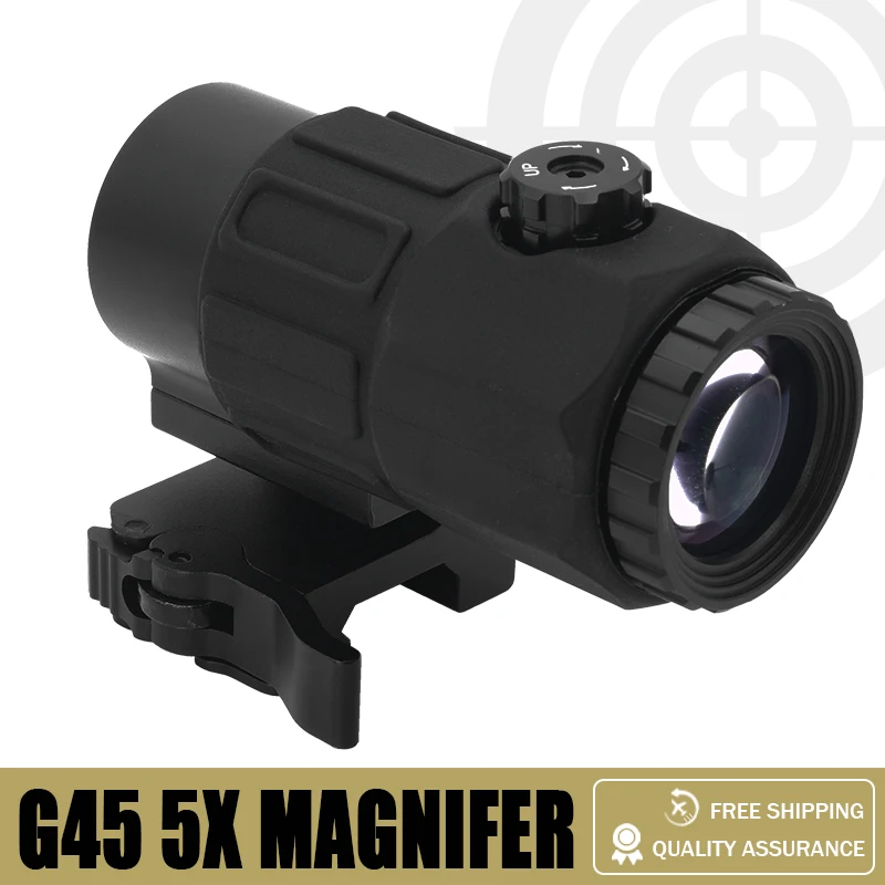 

G45 Magnifier Sight 5X with Switch to Side Quick Detach QD Mount for Hunting and Airsoft Rifle with Original Markings