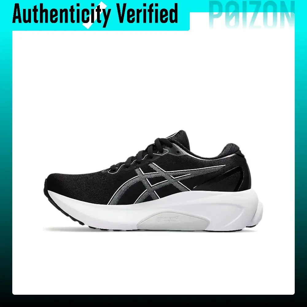 ASICS Gel Kayano 30 Fabric Cushioning, Wear Resistant Low top Marathon Running Shoes Women's Black Gray White 1012B505-002