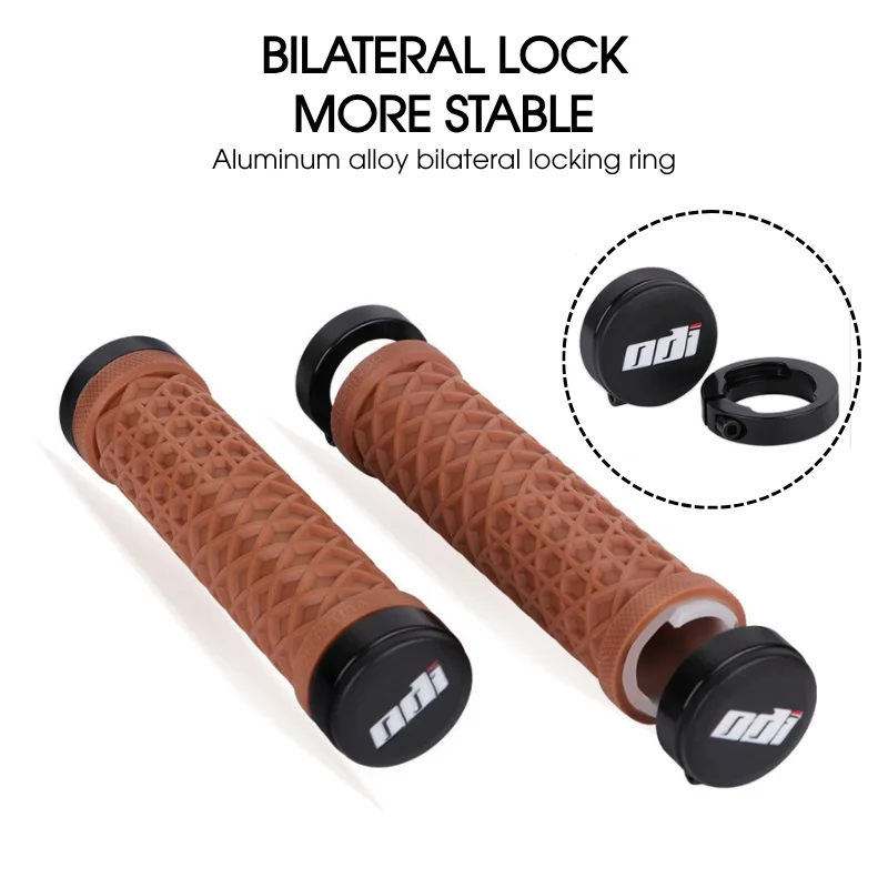 ODI Bicycle Handlebar Grips Bike Lock-on Cuffs Anti-Slip Shock Absorption Handle Cover Double Locking