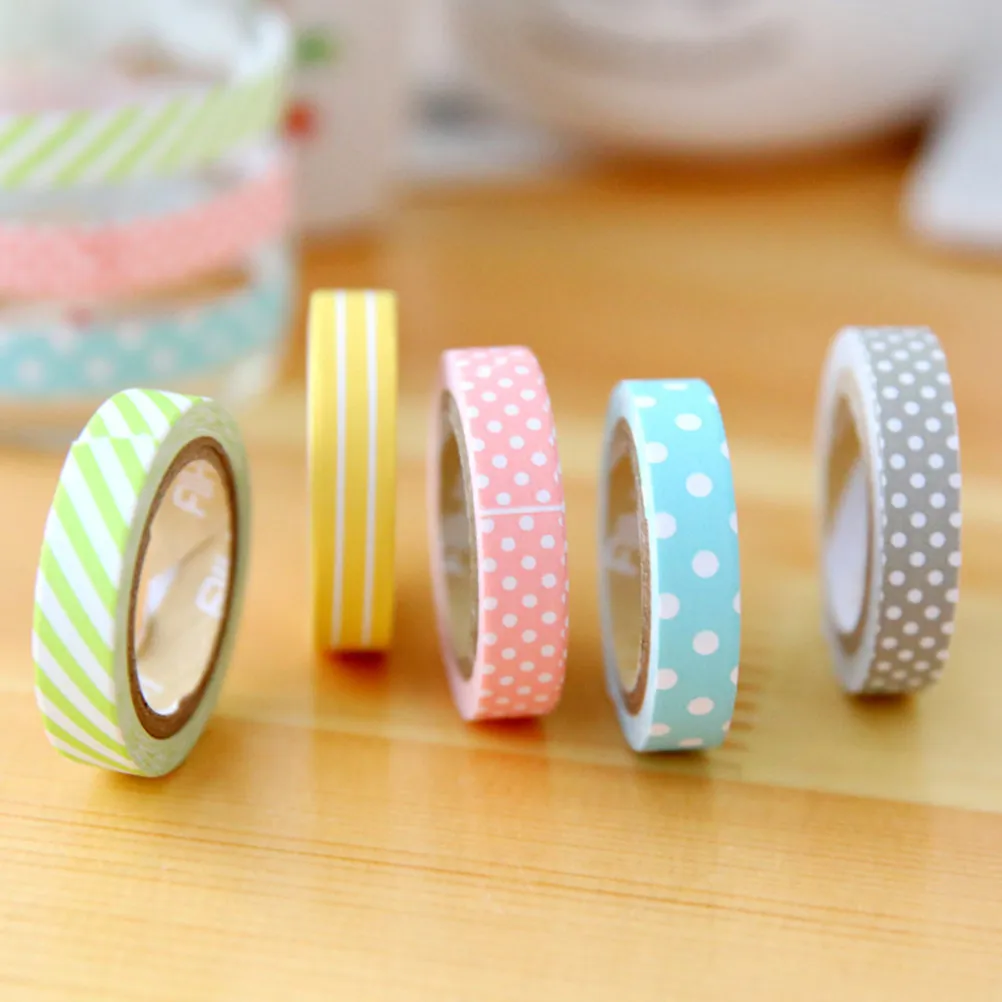 10Pcs Rainbow Washi Tape Set Easy Peel Stick Remove No Residue DIY Decorative Tape for Journaling Scrapbooks Party Decor Home