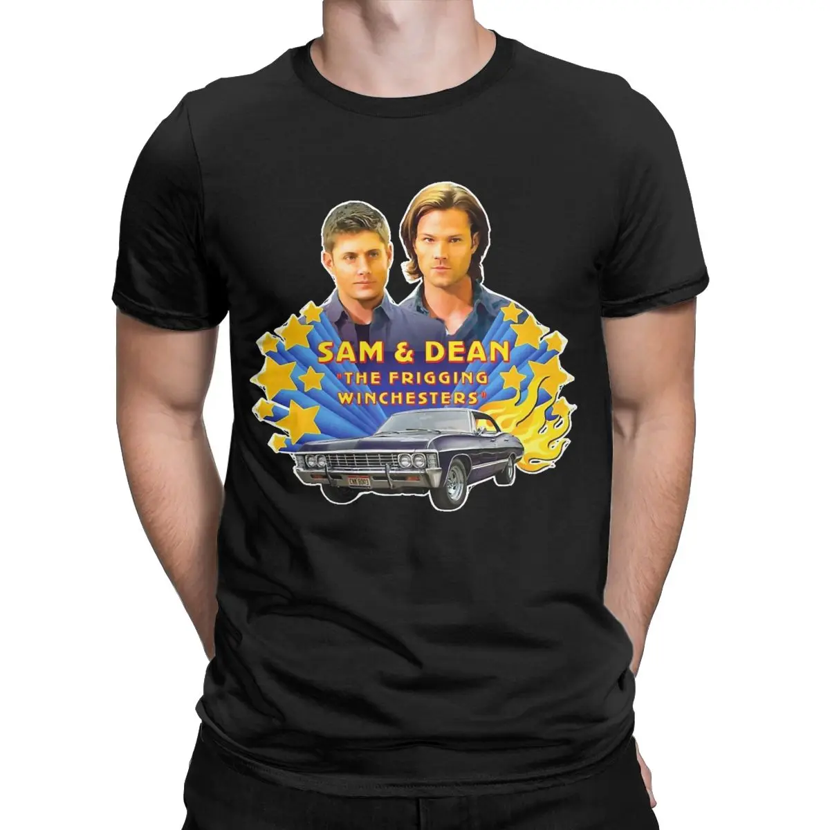 Men Sam & Dean Supernatural T Shirt 100% Cotton Clothing Novelty Short Sleeve Crew Neck Tees 4XL 5XL T-Shirts