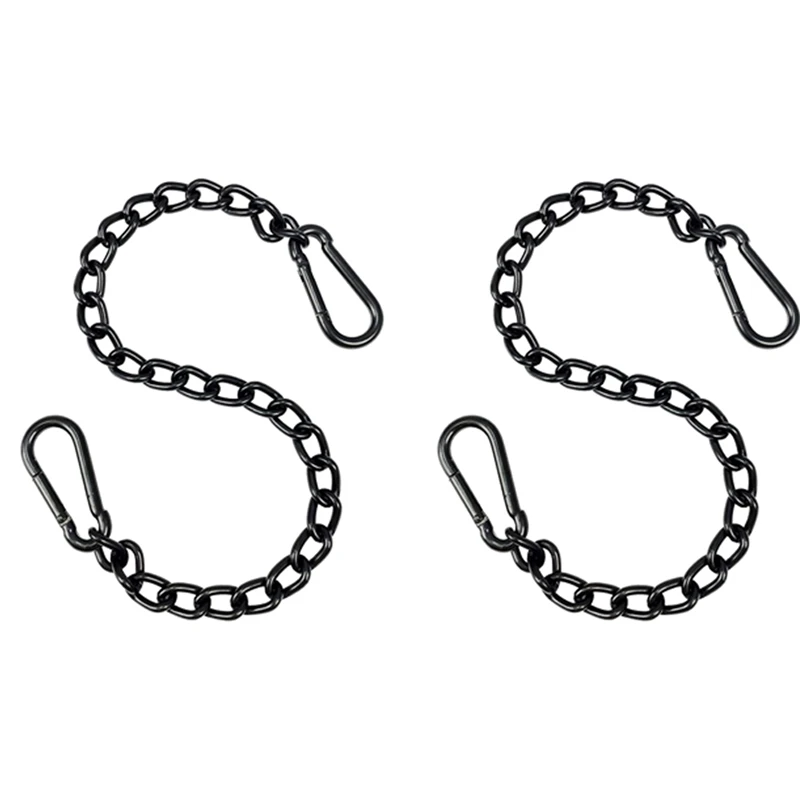 

2X Steel Hanging Chair Chain With 2 Carabiners, Heavy Duty Porch Swing Hammock Chain Kit,For Hammock Swings(66Cm)