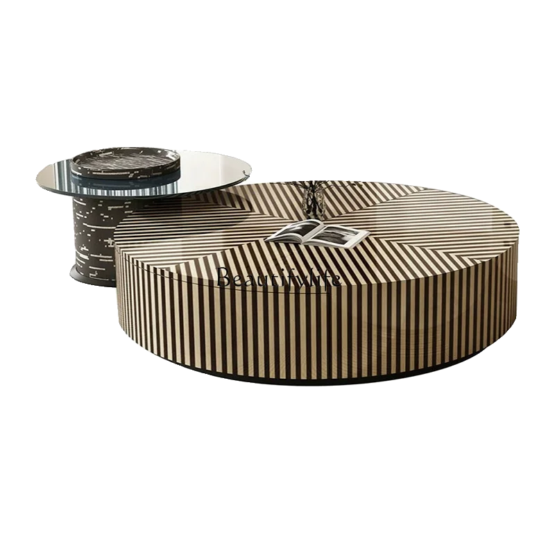 

**Italian minimalist zebra striped Internet celebrity size combination living room home tea side table