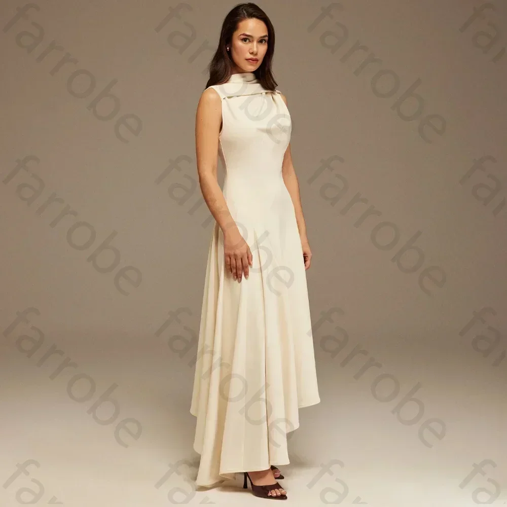 

Sleeveless Midi Dress with Shoulder Scarf A-Line Evening Dresses Exquisite High Quality Prom Party Gowns for Women Customized