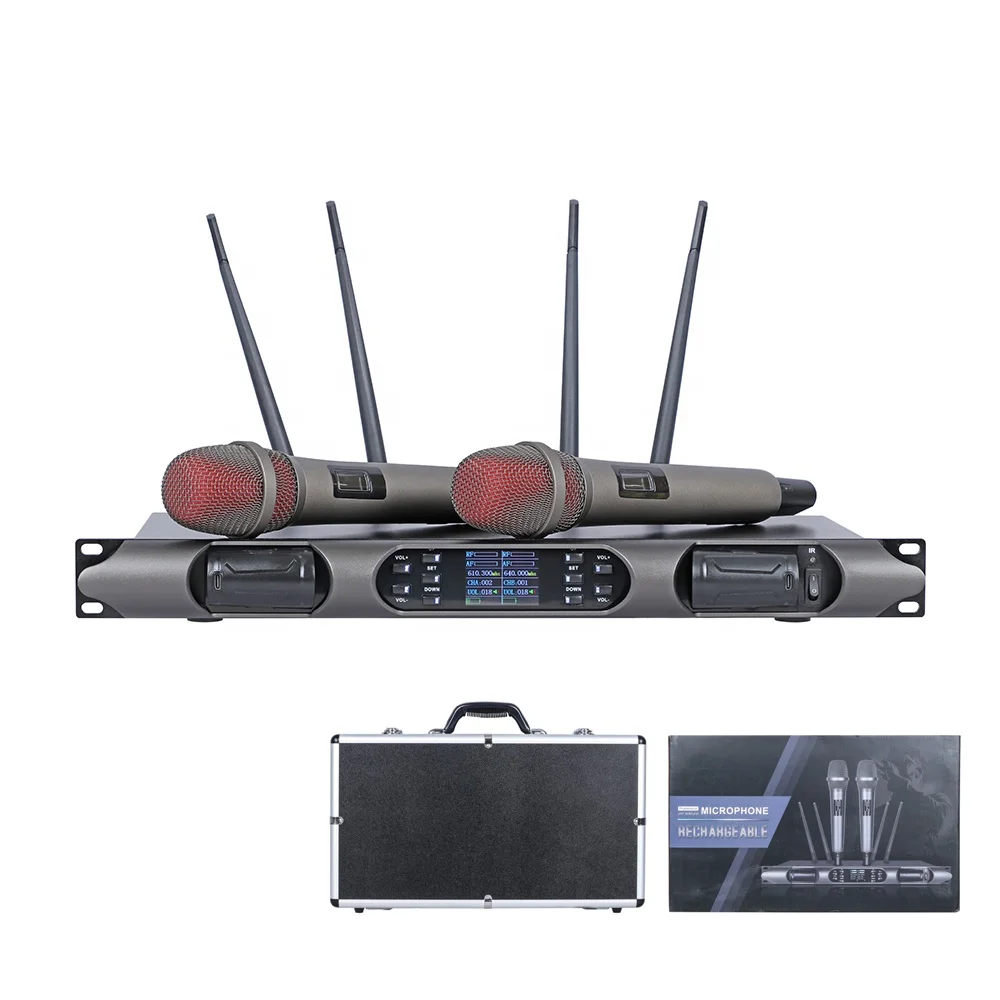 5pcs CD-12 True Diversity One-to-Two Wireless Microphone with Disinfectant Magneti Lithium Battery for Outdoor Stages