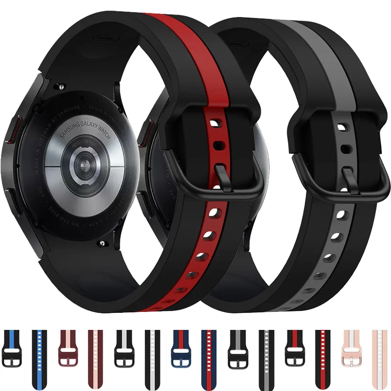 Correa de silicona para Samsung Galaxy Watch FE 7/6/5/4 44mm 40mm Pro 45mm Original sin espacio pulsera reloj 6 clásico 47mm 43mm Correa