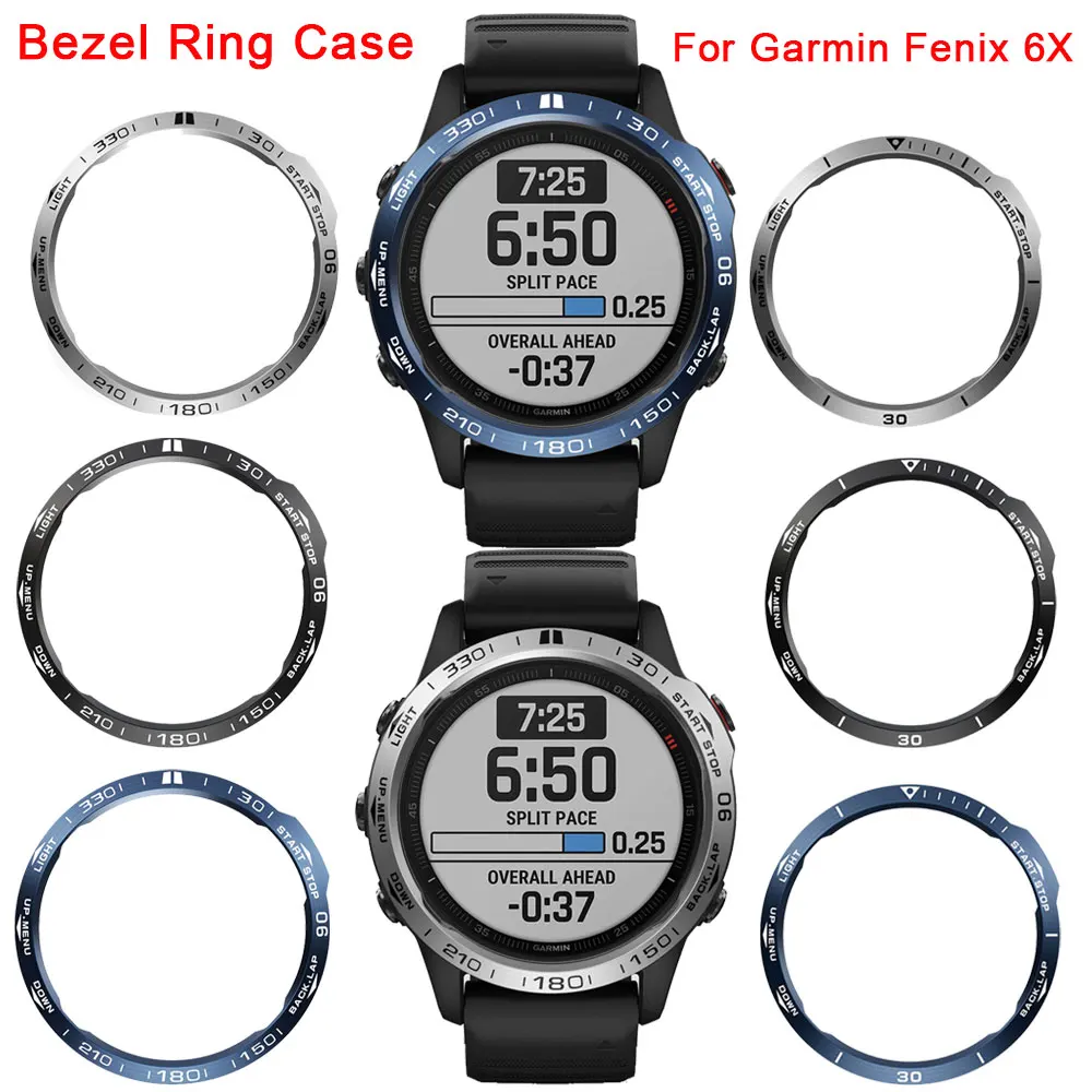 Lünette Ring Für Garmin Fenix 6X Uhr Zifferblatt Edelstahl Metall Klebstoff Abdeckung Anti-Scratch Protector Abdeckung Ring für fenix 6X