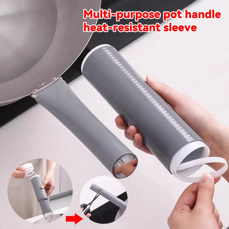 

Anti-scalding Pot Handle Heat Resistant Cover New Frying Pan Protector Hot Handle Holder Sleeve Rubber Pan Handle Sleeve