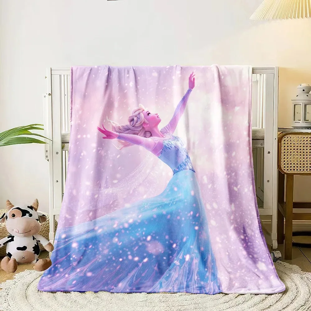 

Frozen Disney cartoon print blanket oversized soft warm flannel all-season blanket. Office camping travel sofas, blankets