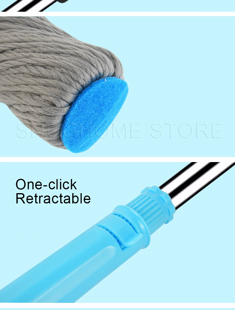 Self Wringing Mop for Wash Floor Squeeze Lazy Spin And Go Home Help Wet Dry Wiper Cleaning Tools Window Round Scrubber Tile