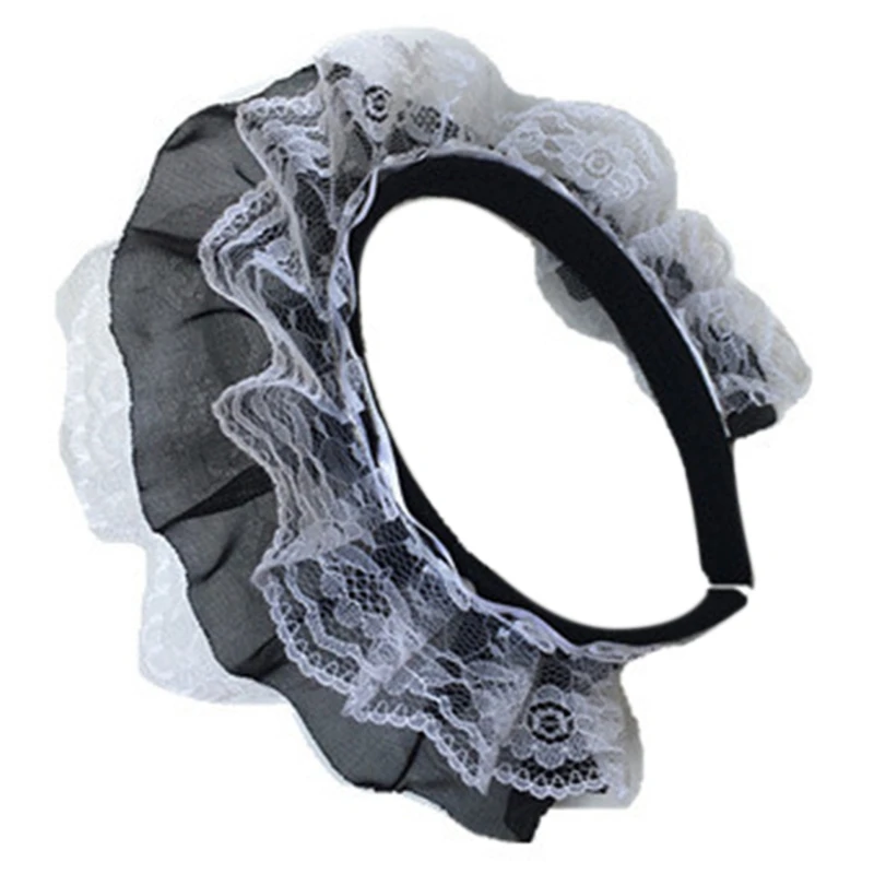 Girls  Lace Hair Hoop with Multilayer Lace Headdress Cute Maid Headpiece  Anime Gothic Cosplay Headband Dropshipping